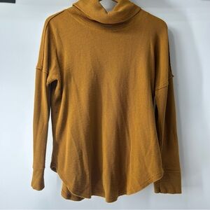 Anthropologie Maeve Mustard Cowl Neck Sweater